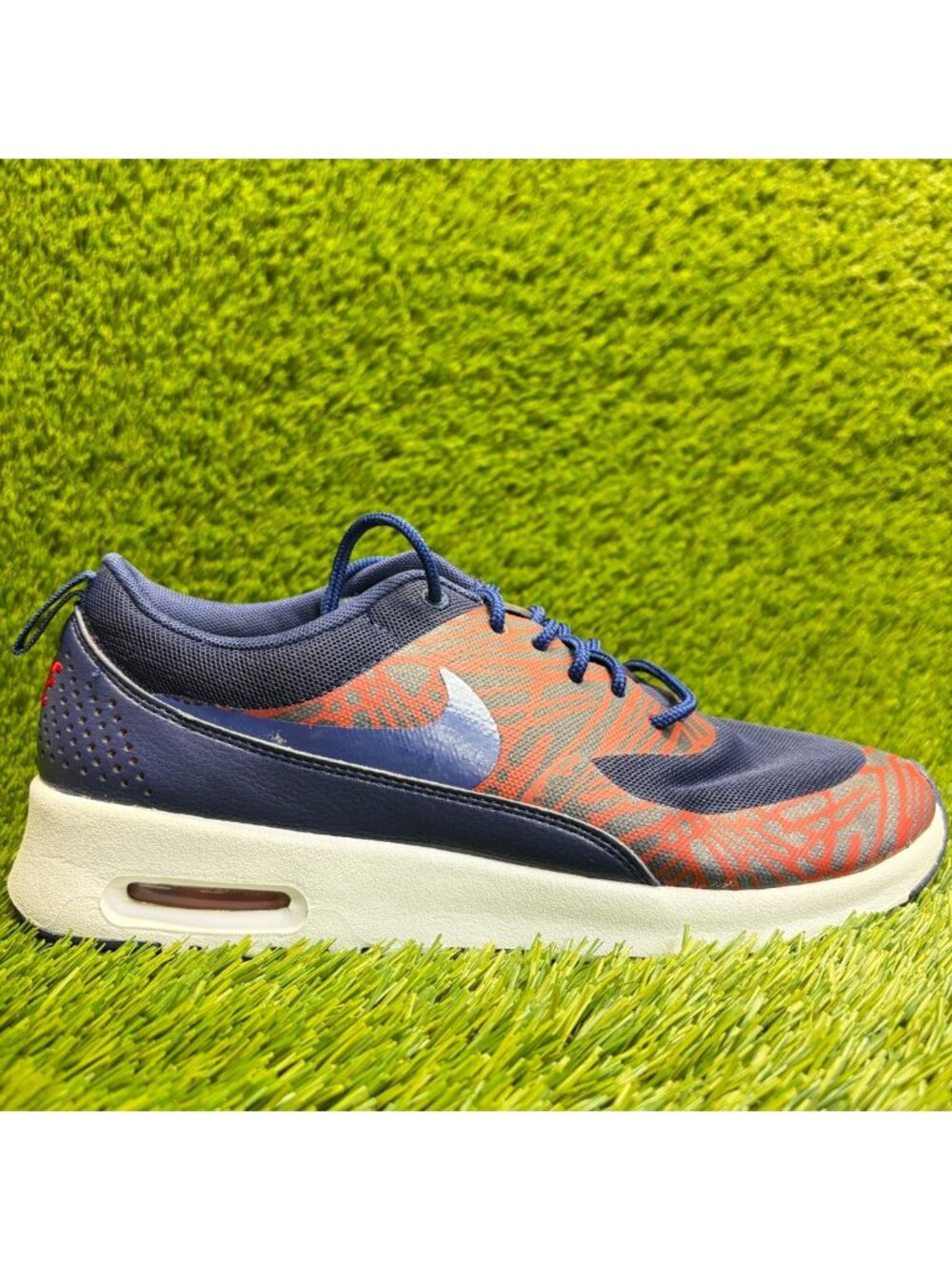 Nike Air Max Thea Print Womens Size 9 Blue Red Athletic Running Shoes Sneakers